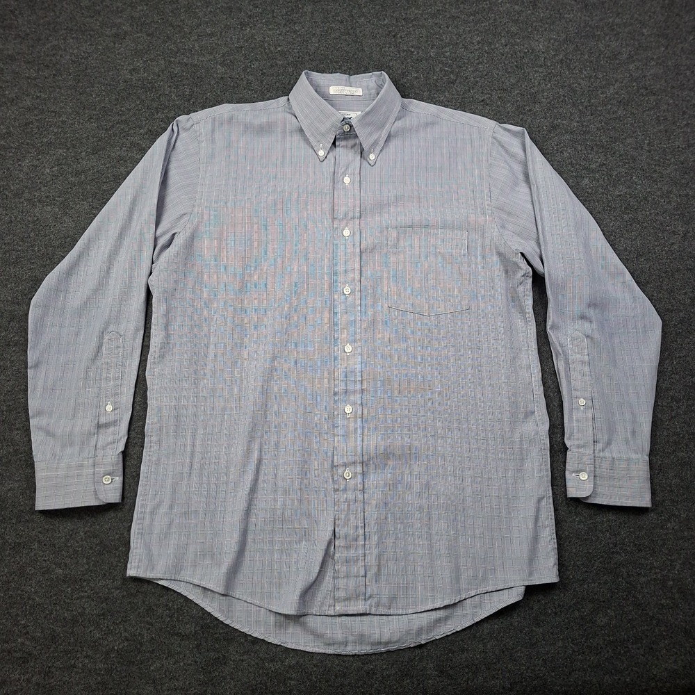 Vintage Arrow Shirt Mens 16-33 Cream Button Up 60s 70s Broadcloth Made in USA
